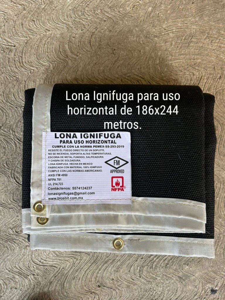 lona ignifuga de 1.86x2.44 metros
