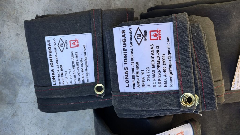 lonas ignifugas de algodón negro - tiempo de entrega inmediato